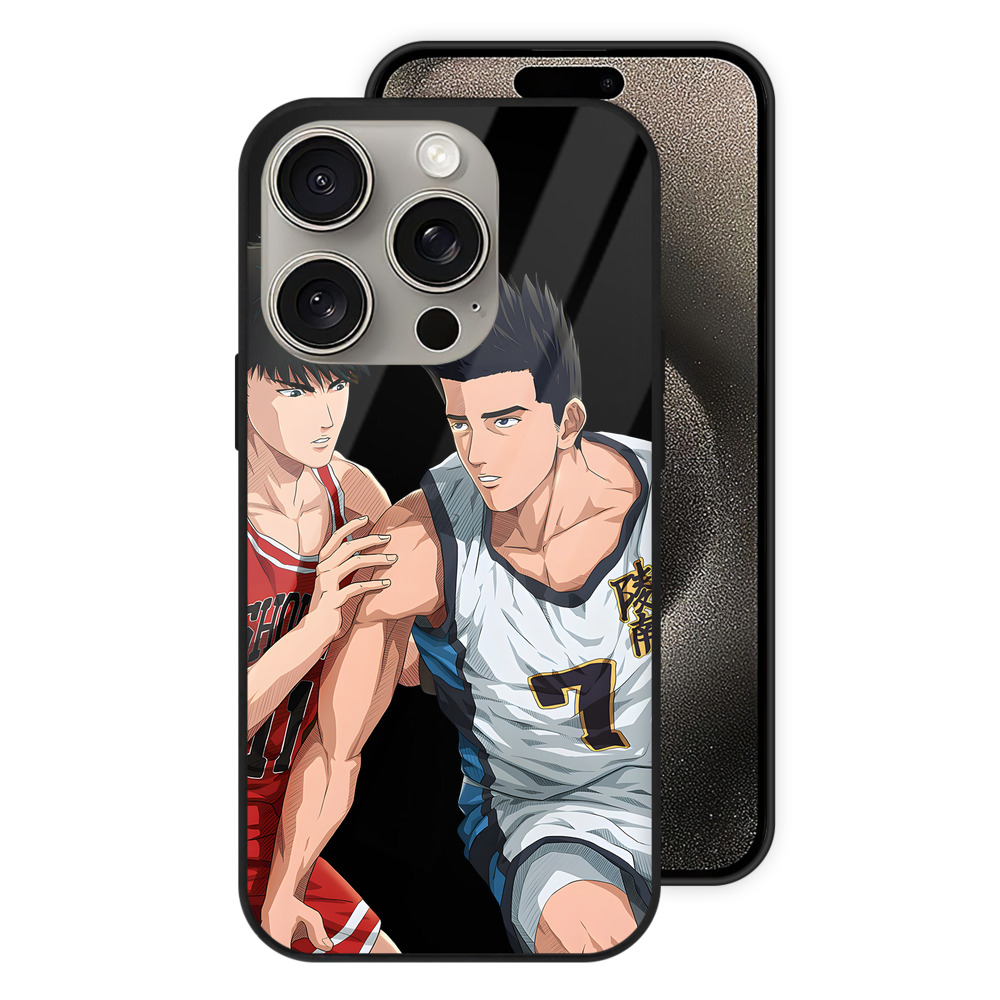 SLAM DUNK／スラムダンク 【iPhone15Pro対応】スマホケース 耐衝撃＆黄変防止 背面ガラス