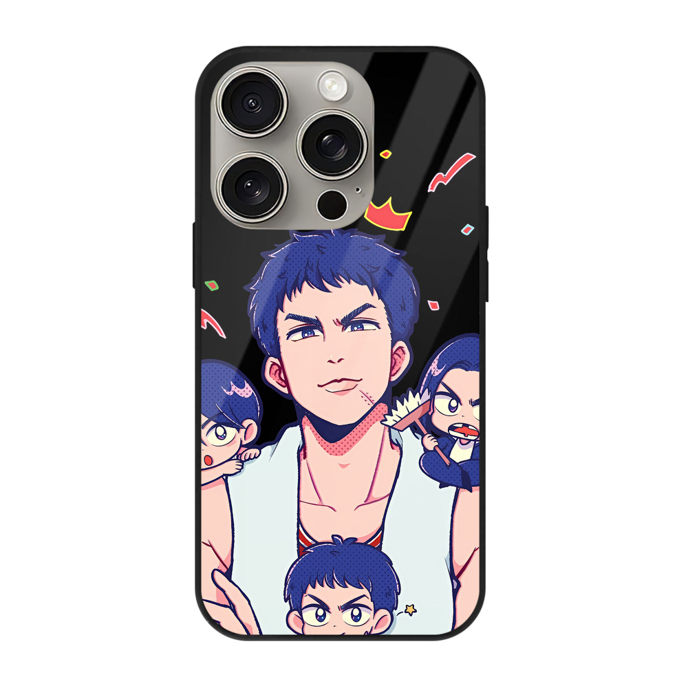 （画像用） SLAM DUNK／スラムダンク 【iPhone15Pro対応】スマホケース 耐衝撃＆黄変防止 背面ガラス