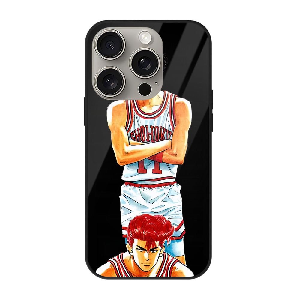 （画像用） SLAM DUNK／スラムダンク 【iPhone15Pro対応】スマホケース 耐衝撃＆黄変防止 背面ガラス
