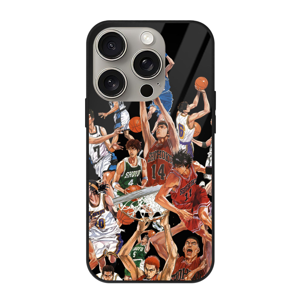 （画像用） SLAM DUNK／スラムダンク 【iPhone15Pro対応】スマホケース 耐衝撃＆黄変防止 背面ガラス