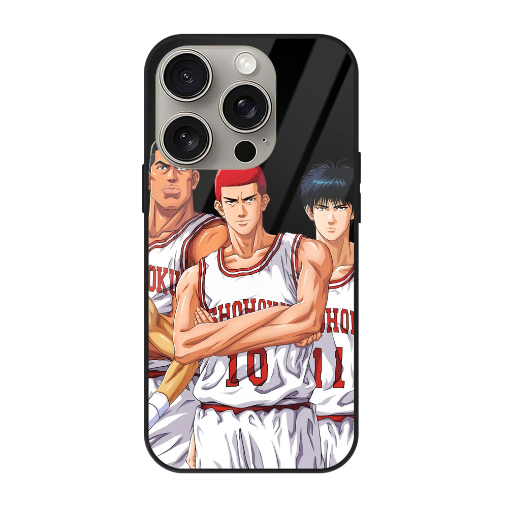 （画像用） SLAM DUNK／スラムダンク 【iPhone15Pro対応】スマホケース 耐衝撃＆黄変防止 背面ガラス