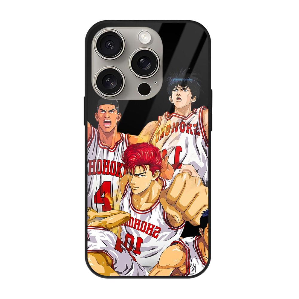 （画像用） SLAM DUNK／スラムダンク 【iPhone15Pro対応】スマホケース 耐衝撃＆黄変防止 背面ガラス
