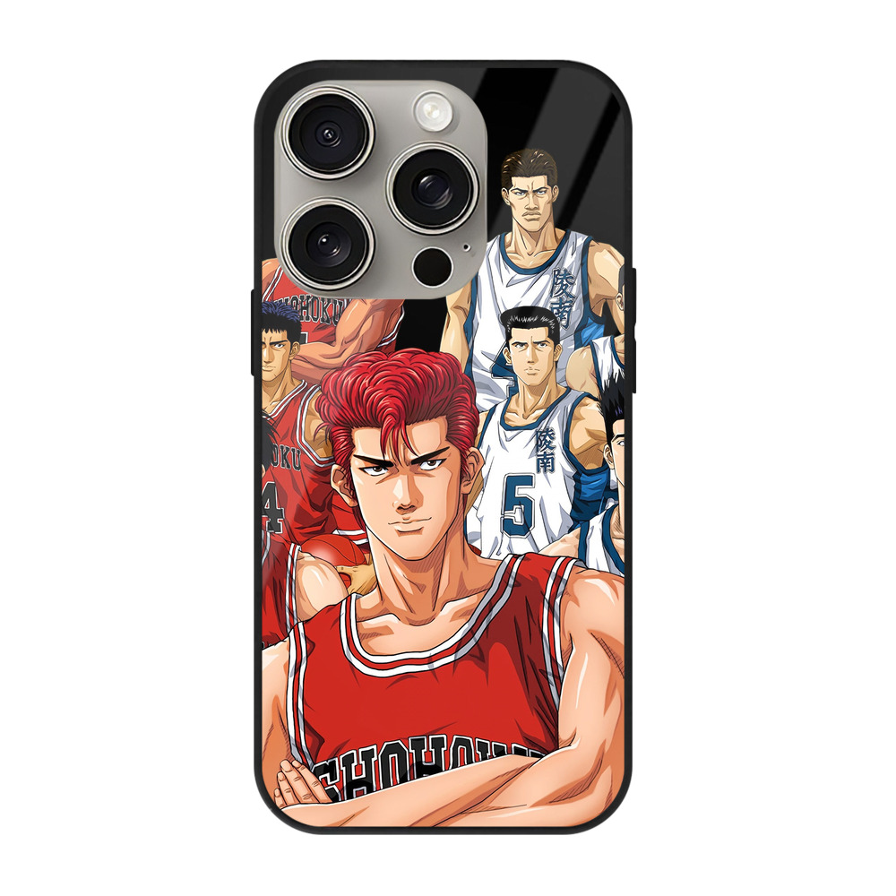 （画像用） SLAM DUNK／スラムダンク 【iPhone15Pro対応】スマホケース 耐衝撃＆黄変防止 背面ガラス