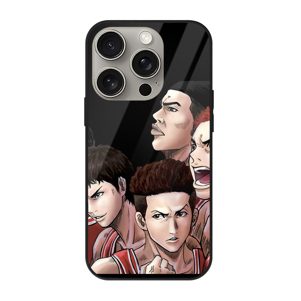 （画像用） SLAM DUNK／スラムダンク 【iPhone15Pro対応】スマホケース 耐衝撃＆黄変防止 背面ガラス