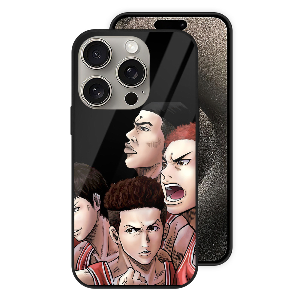 SLAM DUNK／スラムダンク 【iPhone15Pro対応】スマホケース 耐衝撃＆黄変防止 背面ガラス