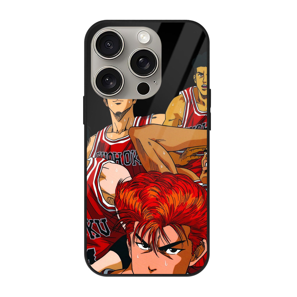 （画像用） SLAM DUNK／スラムダンク 【iPhone15Pro対応】スマホケース 耐衝撃＆黄変防止 背面ガラス