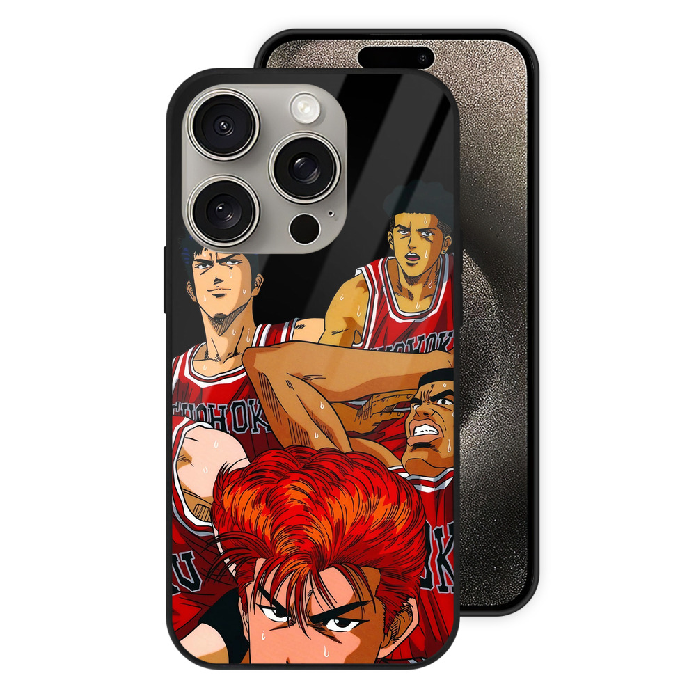 SLAM DUNK／スラムダンク 【iPhone15Pro対応】スマホケース 耐衝撃＆黄変防止 背面ガラス