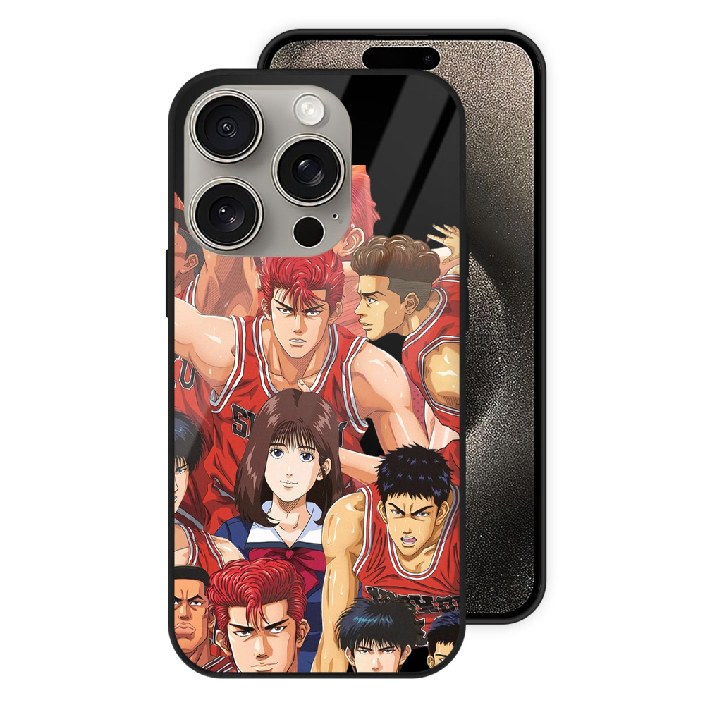 （画像用） SLAM DUNK／スラムダンク 【iPhone15Pro対応】スマホケース 耐衝撃＆黄変防止 背面ガラス