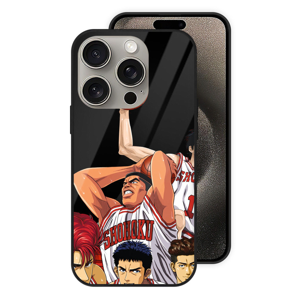 （画像用） SLAM DUNK／スラムダンク 【iPhone15Pro対応】スマホケース 耐衝撃＆黄変防止 背面ガラス