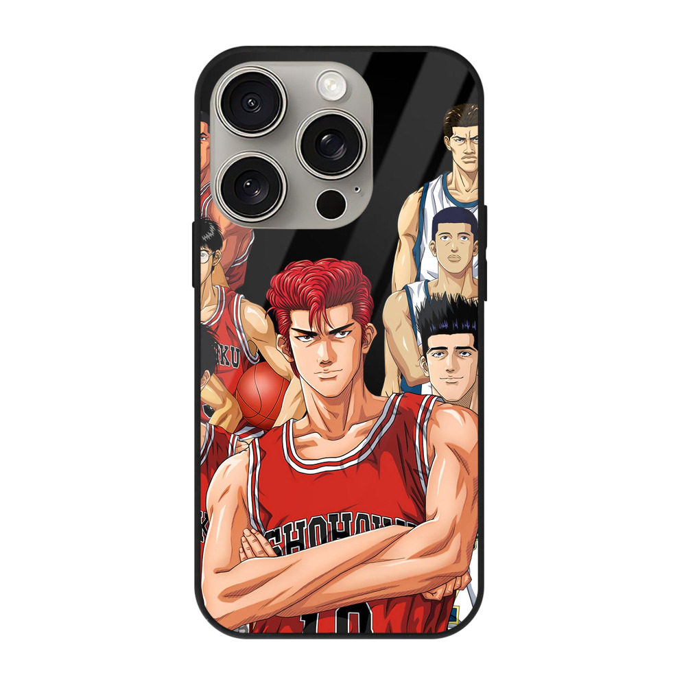 （画像用） SLAM DUNK／スラムダンク 【iPhone15Pro対応】スマホケース 耐衝撃＆黄変防止 背面ガラス