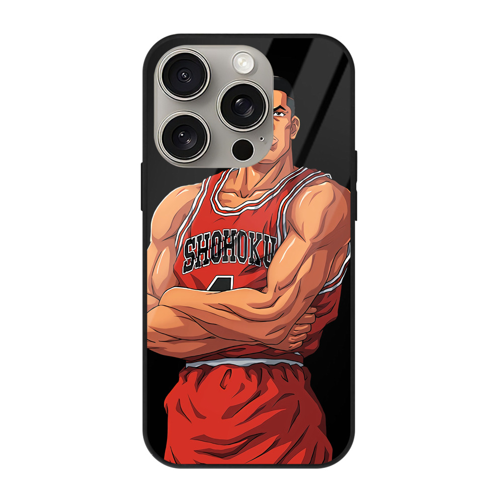 （画像用） SLAM DUNK／スラムダンク 【iPhone15Pro対応】スマホケース 耐衝撃＆黄変防止 背面ガラス