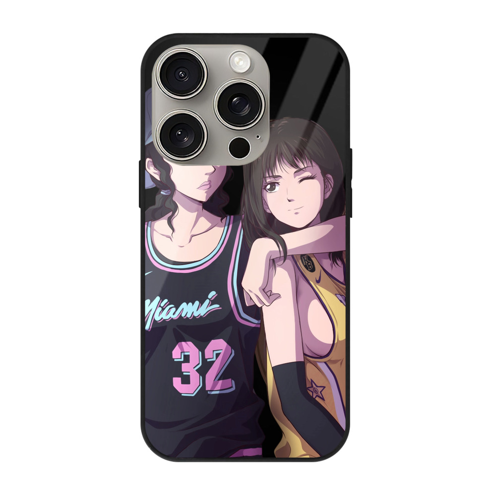 （画像用） SLAM DUNK／スラムダンク 【iPhone15Pro対応】スマホケース 耐衝撃＆黄変防止 背面ガラス