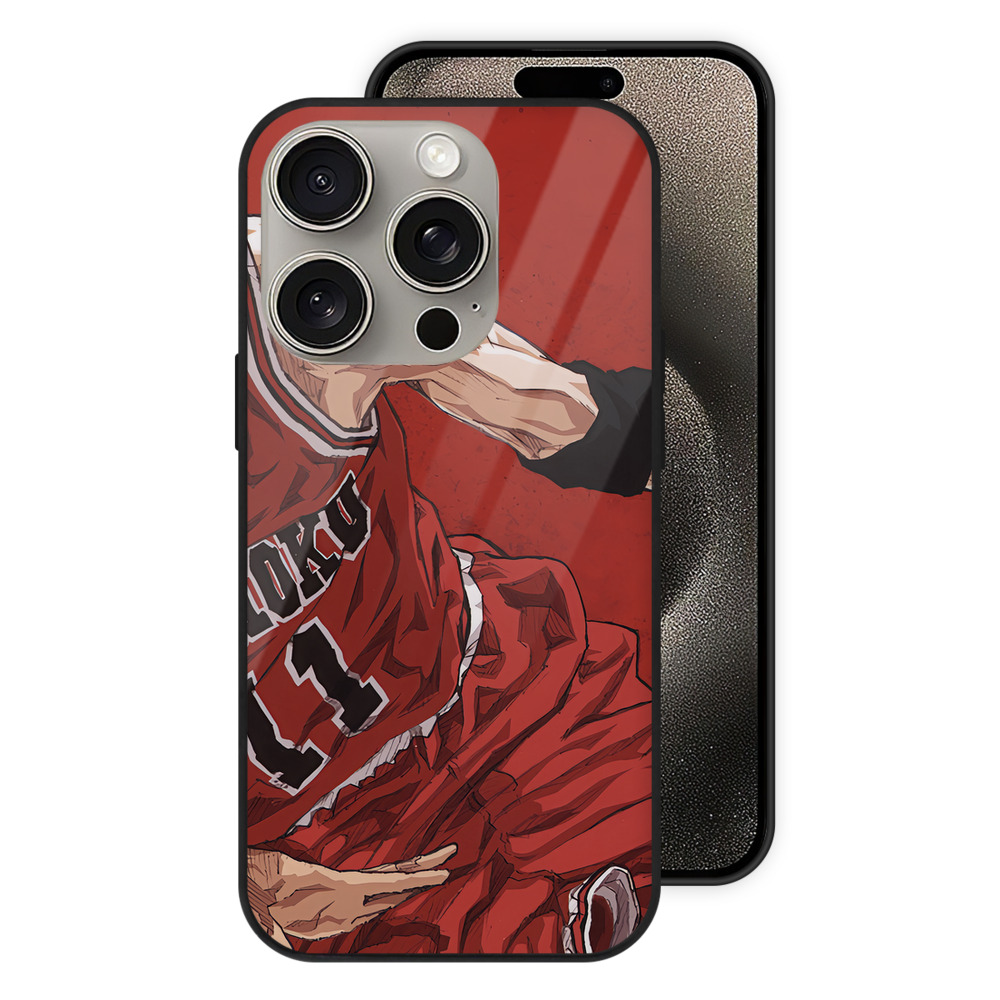 SLAM DUNK／スラムダンク 【iPhone15Pro対応】スマホケース 耐衝撃＆黄変防止 背面ガラス