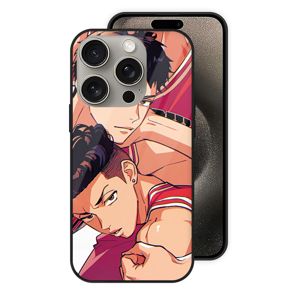 SLAM DUNK／スラムダンク 【iPhone15Pro対応】スマホケース 耐衝撃＆黄変防止 背面ガラス