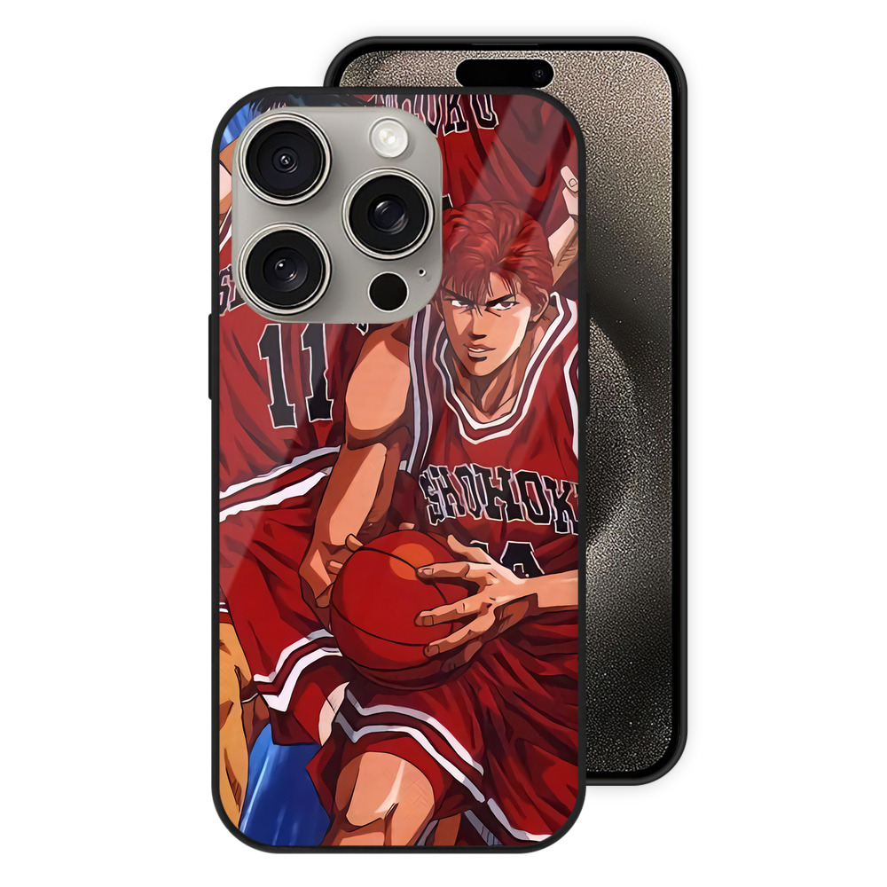 SLAM DUNK／スラムダンク 【iPhone15Pro対応】スマホケース 耐衝撃＆黄変防止 背面ガラス