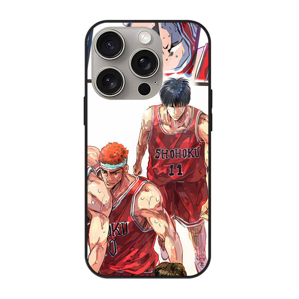 （画像用） SLAM DUNK／スラムダンク 【iPhone15Pro対応】スマホケース 耐衝撃＆黄変防止 背面ガラス