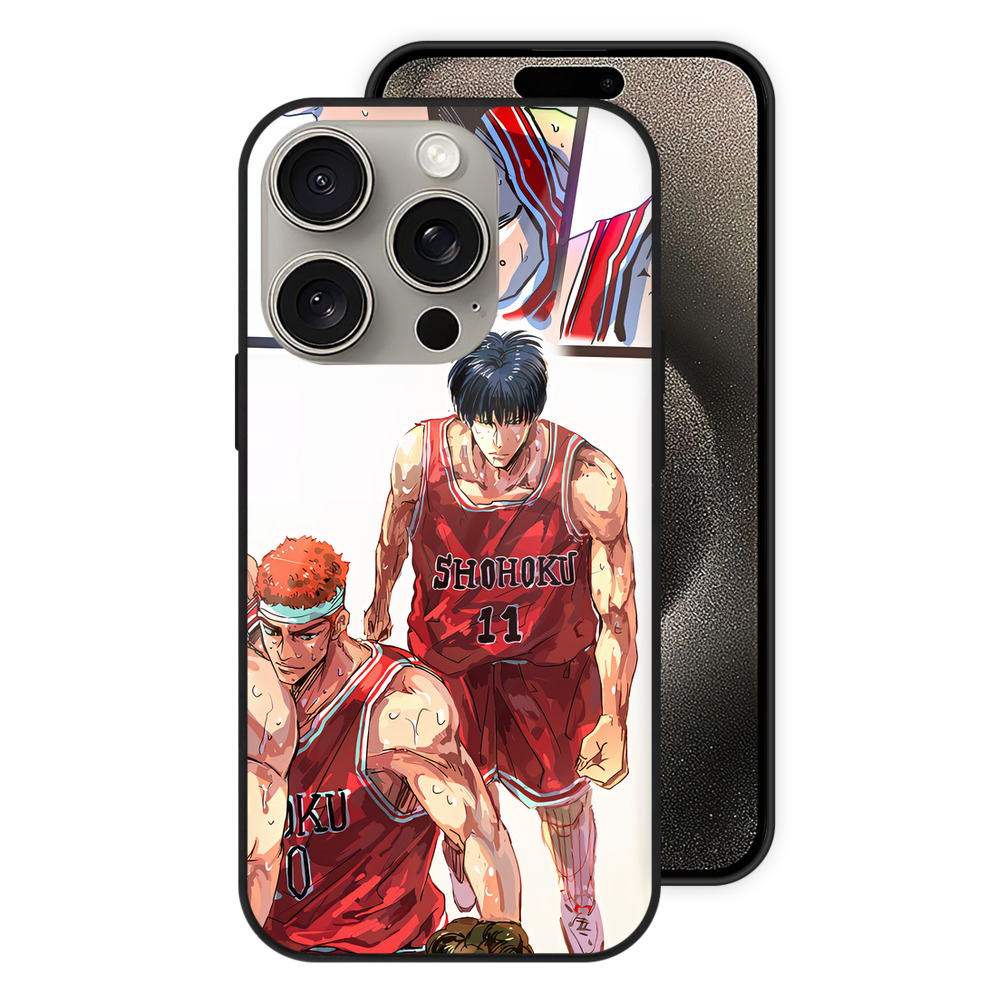 SLAM DUNK／スラムダンク 【iPhone15Pro対応】スマホケース 耐衝撃＆黄変防止 背面ガラス