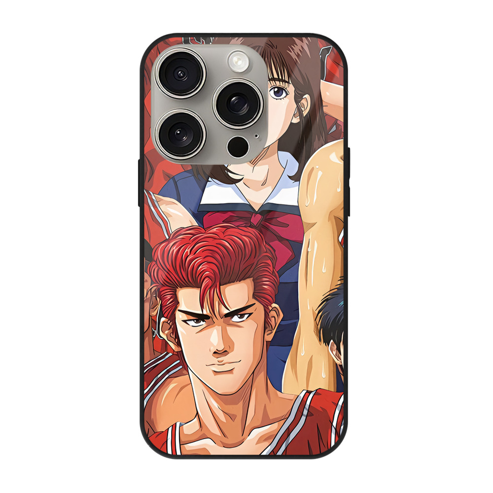 （画像用） SLAM DUNK／スラムダンク 【iPhone15Pro対応】スマホケース 耐衝撃＆黄変防止 背面ガラス