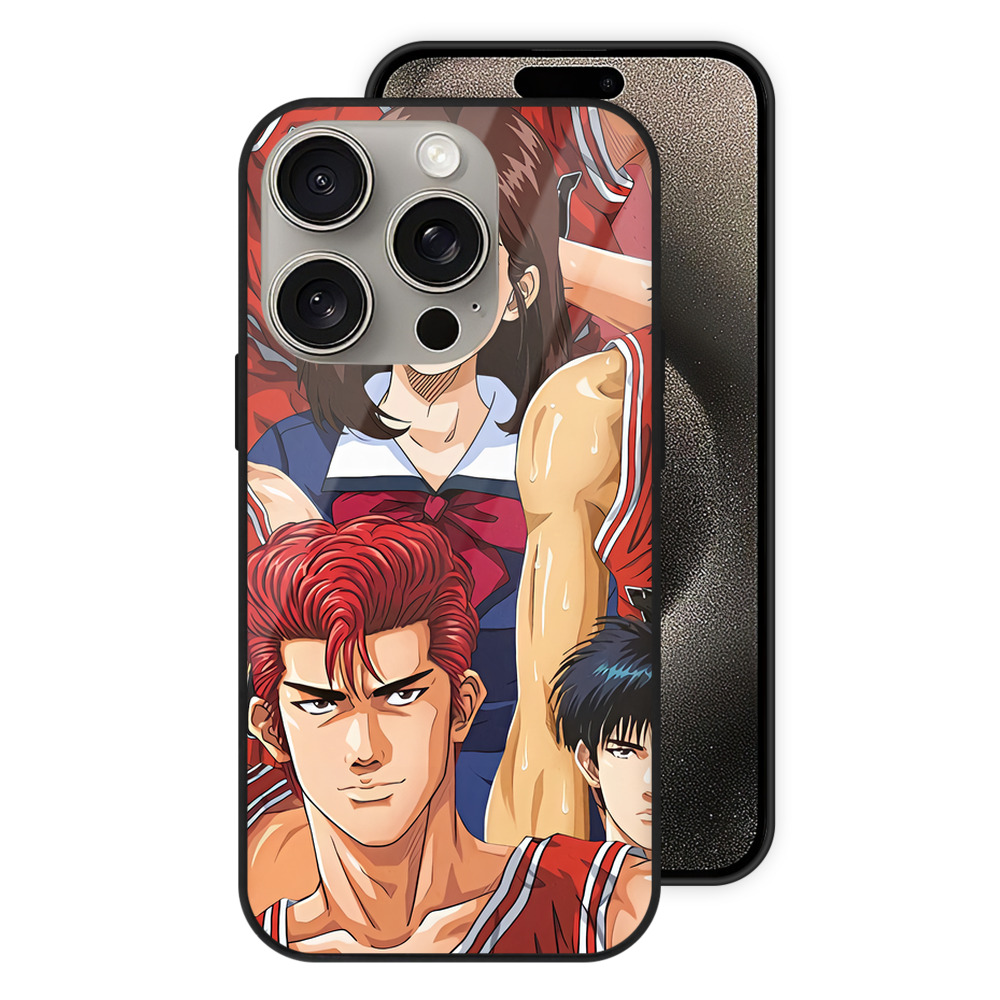 SLAM DUNK／スラムダンク 【iPhone15Pro対応】スマホケース 耐衝撃＆黄変防止 背面ガラス