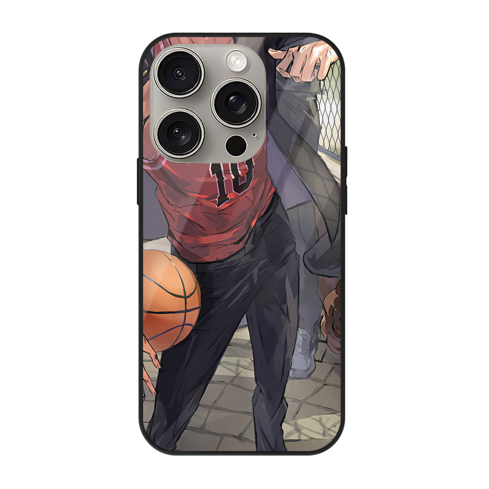 （画像用） SLAM DUNK／スラムダンク 【iPhone15Pro対応】スマホケース 耐衝撃＆黄変防止 背面ガラス