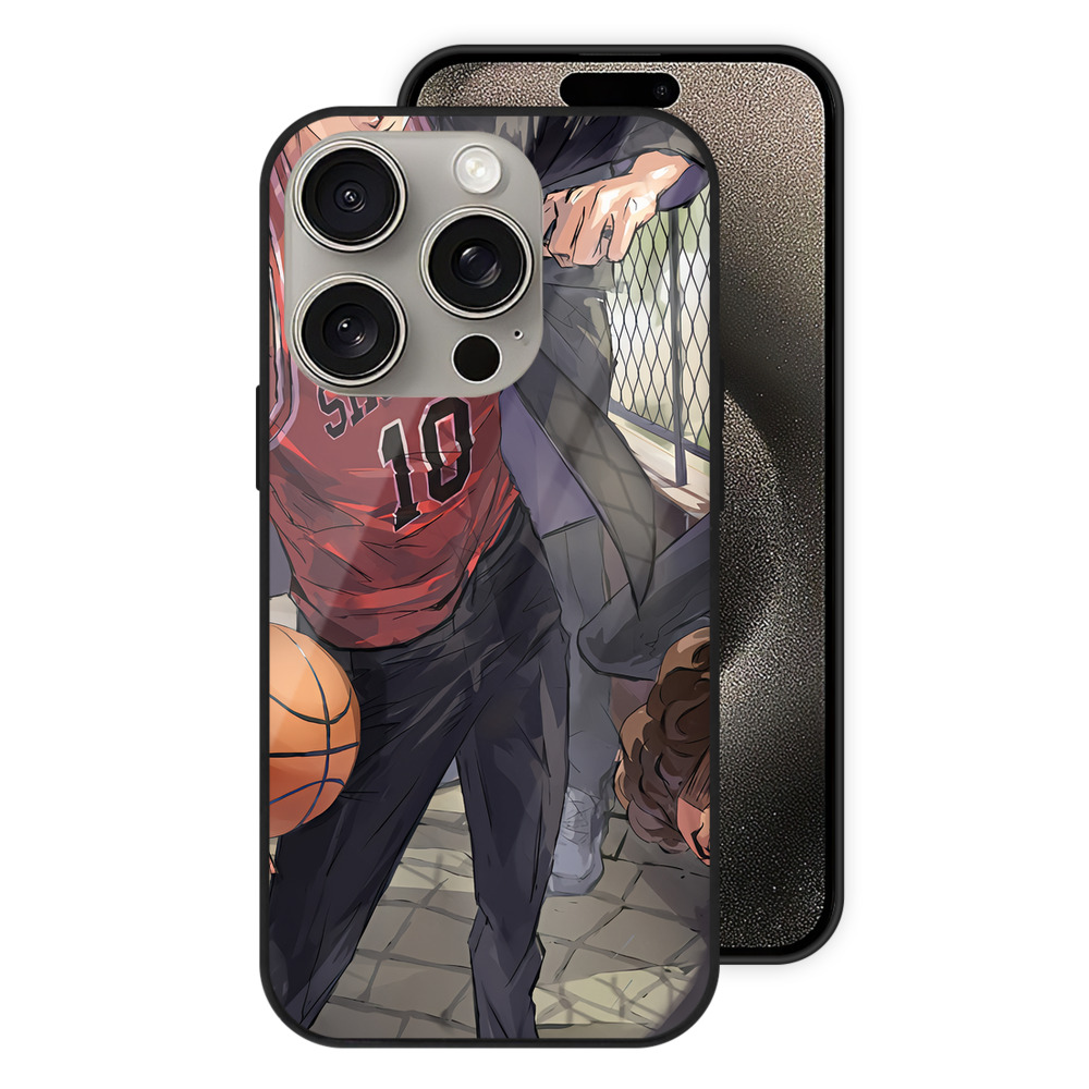 SLAM DUNK／スラムダンク 【iPhone15Pro対応】スマホケース 耐衝撃＆黄変防止 背面ガラス