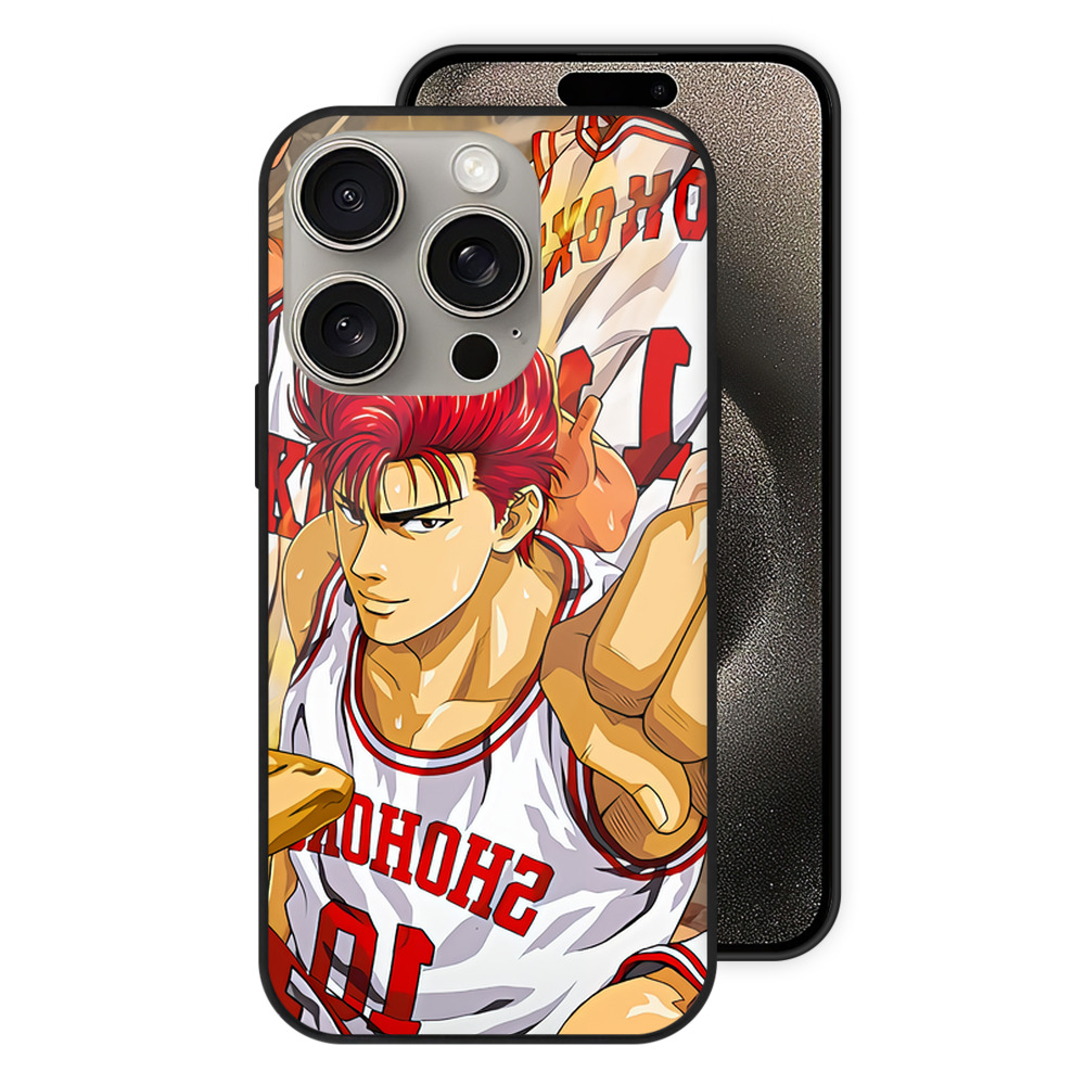 SLAM DUNK／スラムダンク 【iPhone15Pro対応】スマホケース 耐衝撃＆黄変防止 背面ガラス