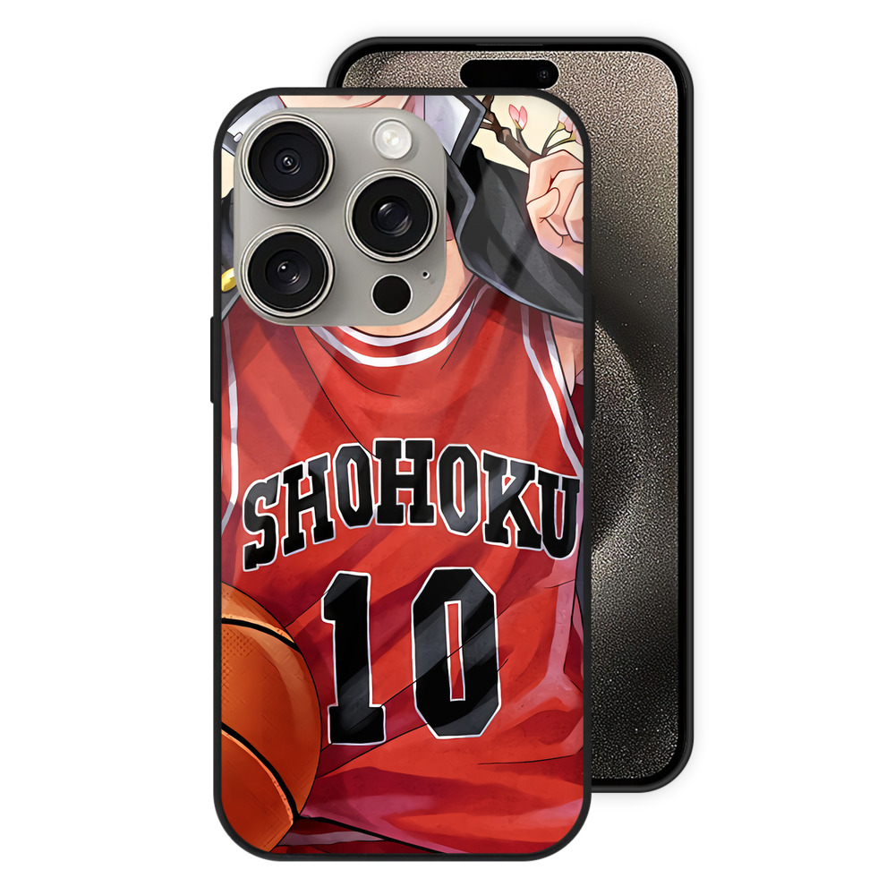 SLAM DUNK／スラムダンク 【iPhone15Pro対応】スマホケース 耐衝撃＆黄変防止 背面ガラス