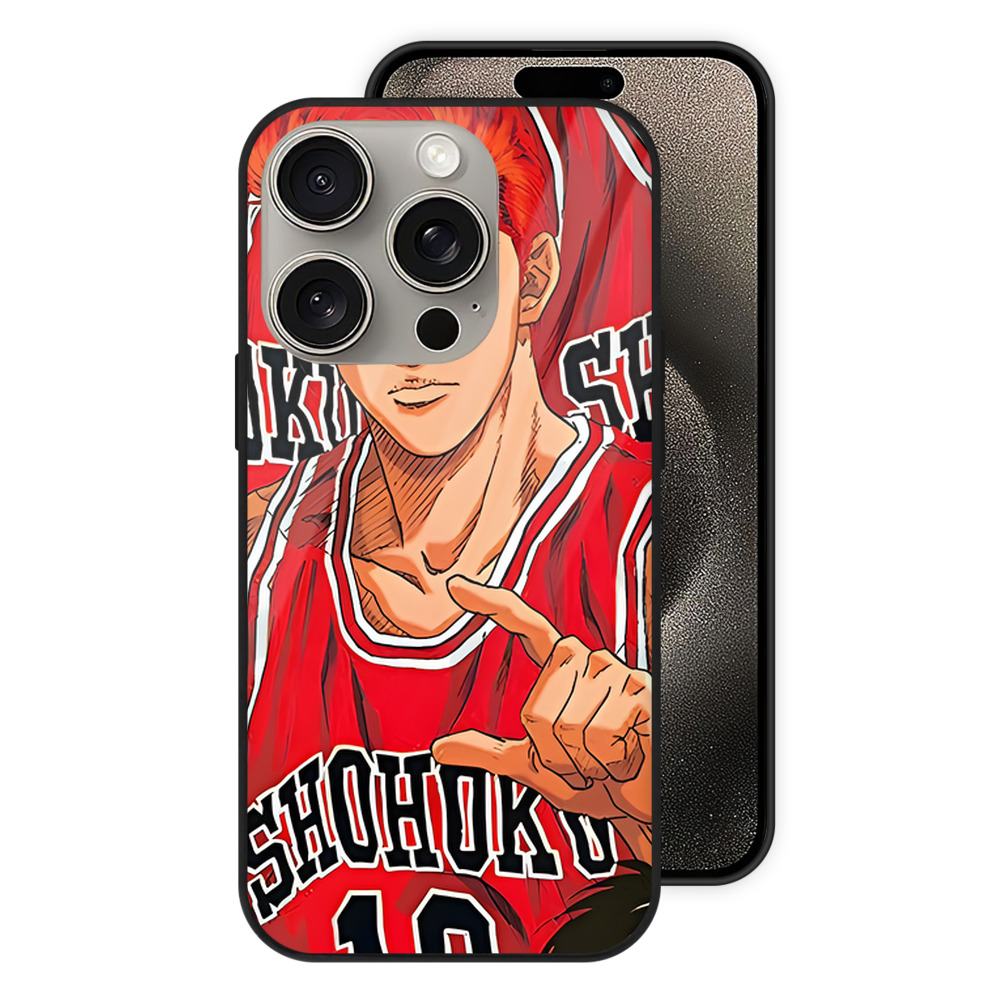SLAM DUNK／スラムダンク 【iPhone15Pro対応】スマホケース 耐衝撃＆黄変防止 背面ガラス