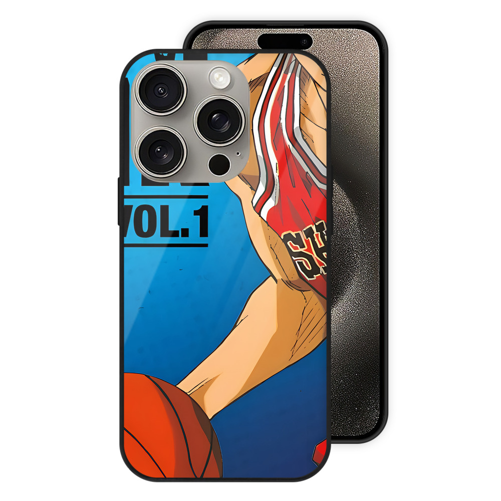 SLAM DUNK／スラムダンク 【iPhone15Pro対応】スマホケース 耐衝撃＆黄変防止 背面ガラス