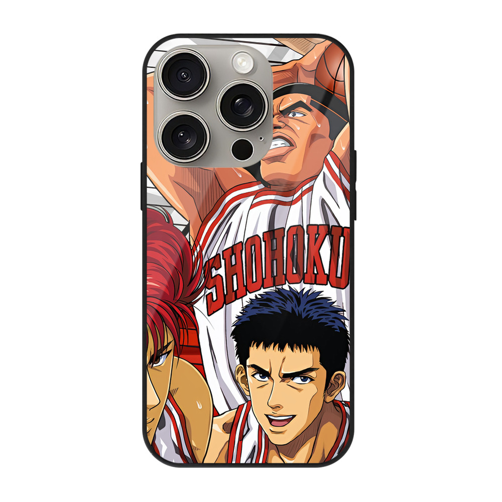 SLAM DUNK／スラムダンク 【iPhone15Pro対応】スマホケース 耐衝撃＆黄変防止 背面ガラス