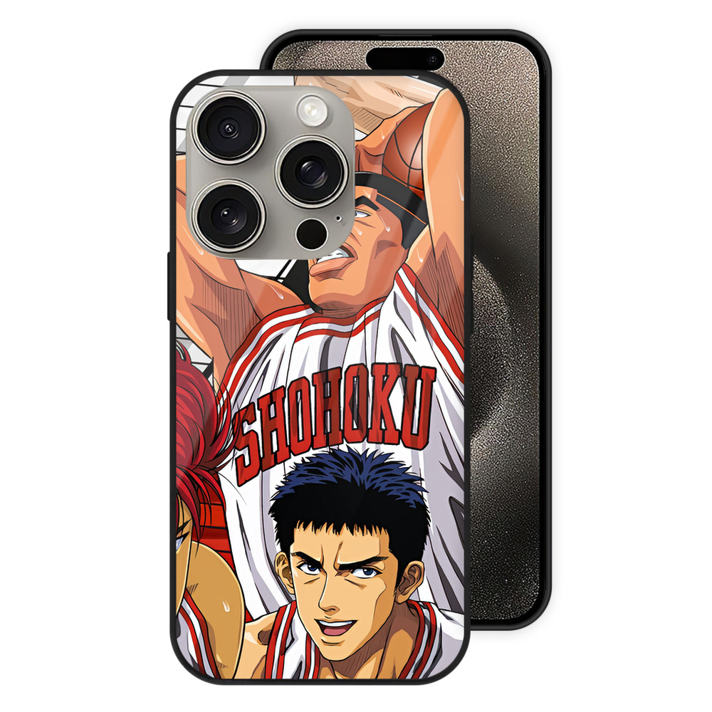 SLAM DUNK／スラムダンク 【iPhone15Pro対応】スマホケース 耐衝撃＆黄変防止 背面ガラス