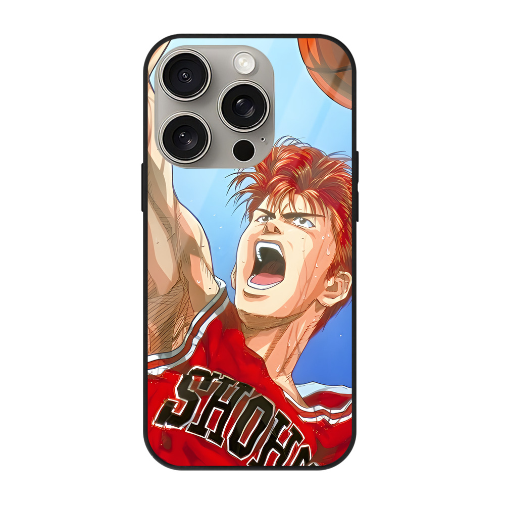 SLAM DUNK／スラムダンク 【iPhone15Pro対応】スマホケース 耐衝撃＆黄変防止 背面ガラス