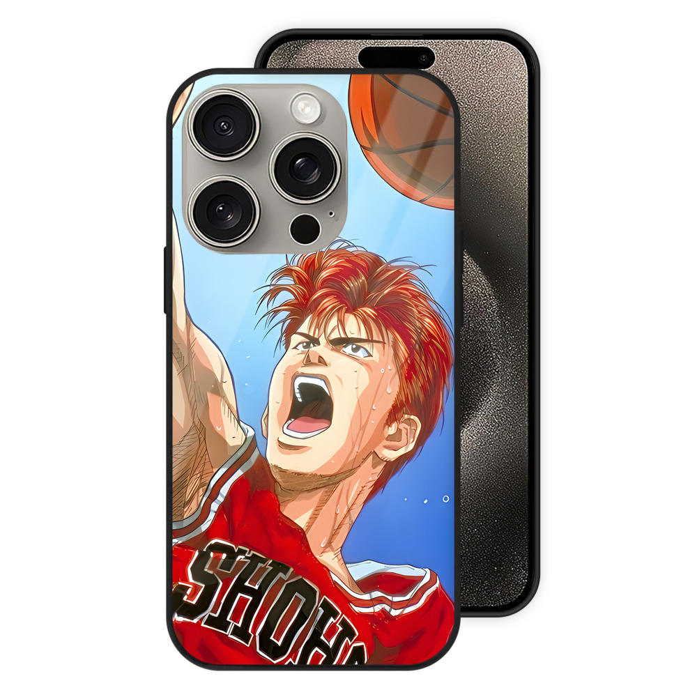 SLAM DUNK／スラムダンク 【iPhone15Pro対応】スマホケース 耐衝撃＆黄変防止 背面ガラス