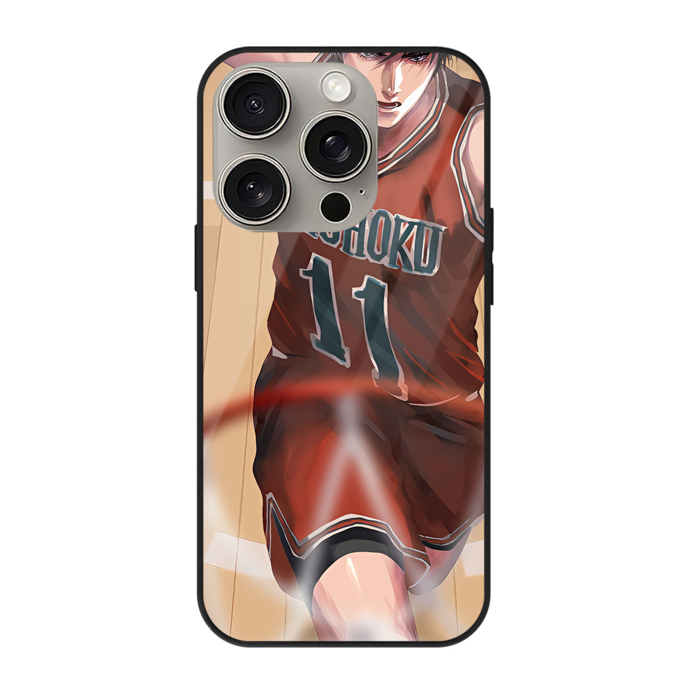 SLAM DUNK／スラムダンク 【iPhone15Pro対応】スマホケース 耐衝撃＆黄変防止 背面ガラス