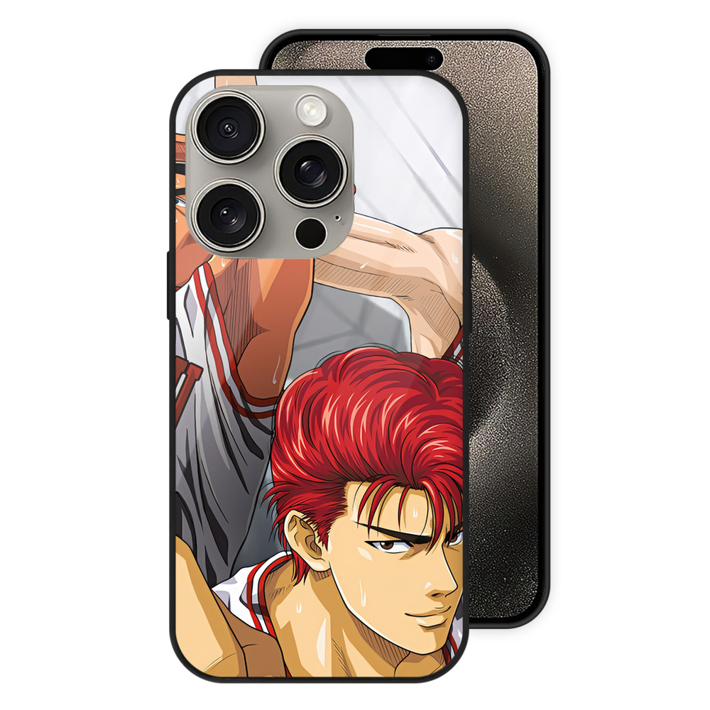 SLAM DUNK／スラムダンク 【iPhone15Pro対応】スマホケース 耐衝撃＆黄変防止 背面ガラス