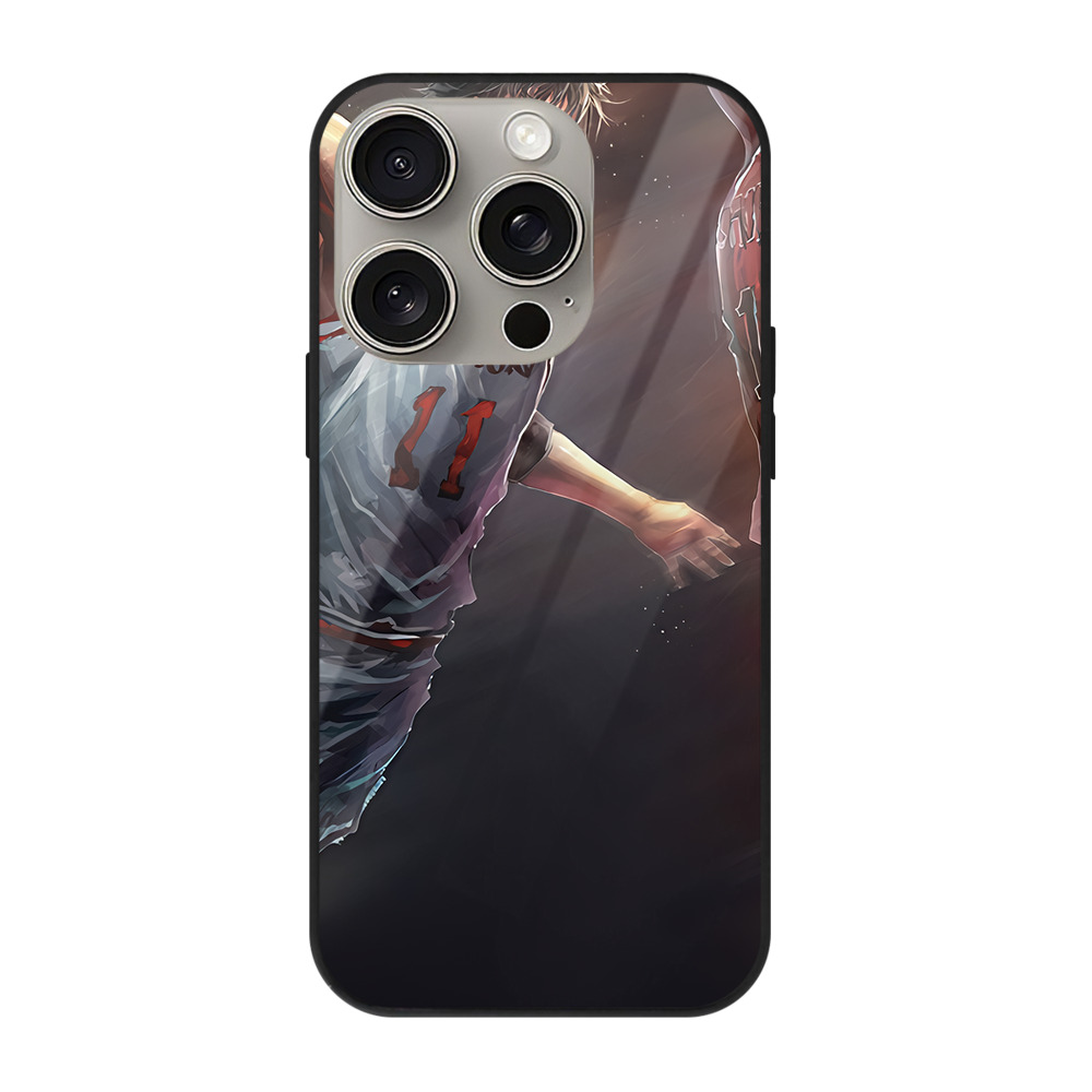 SLAM DUNK／スラムダンク 【iPhone15Pro対応】スマホケース 耐衝撃＆黄変防止 背面ガラス