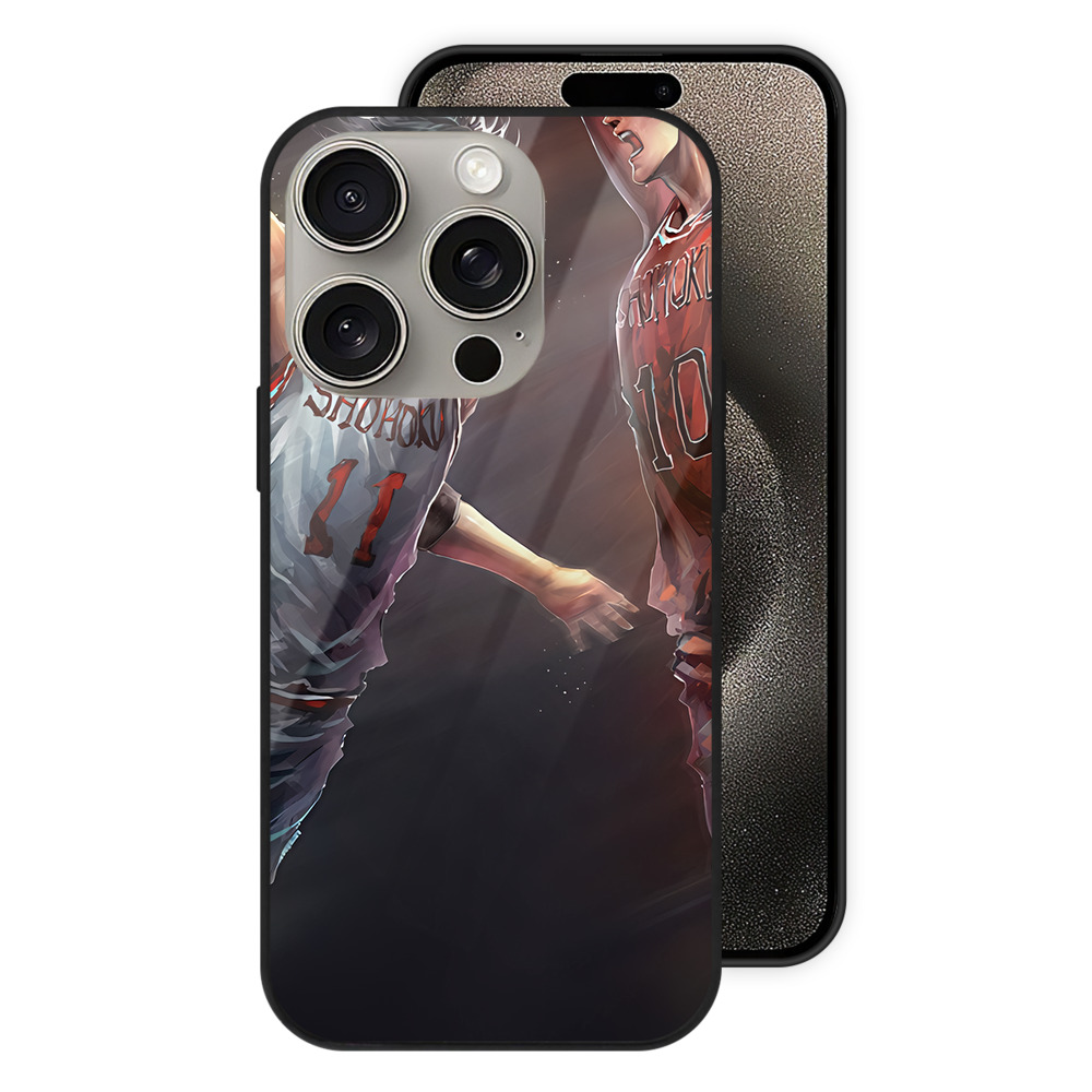 SLAM DUNK／スラムダンク 【iPhone15Pro対応】スマホケース 耐衝撃＆黄変防止 背面ガラス
