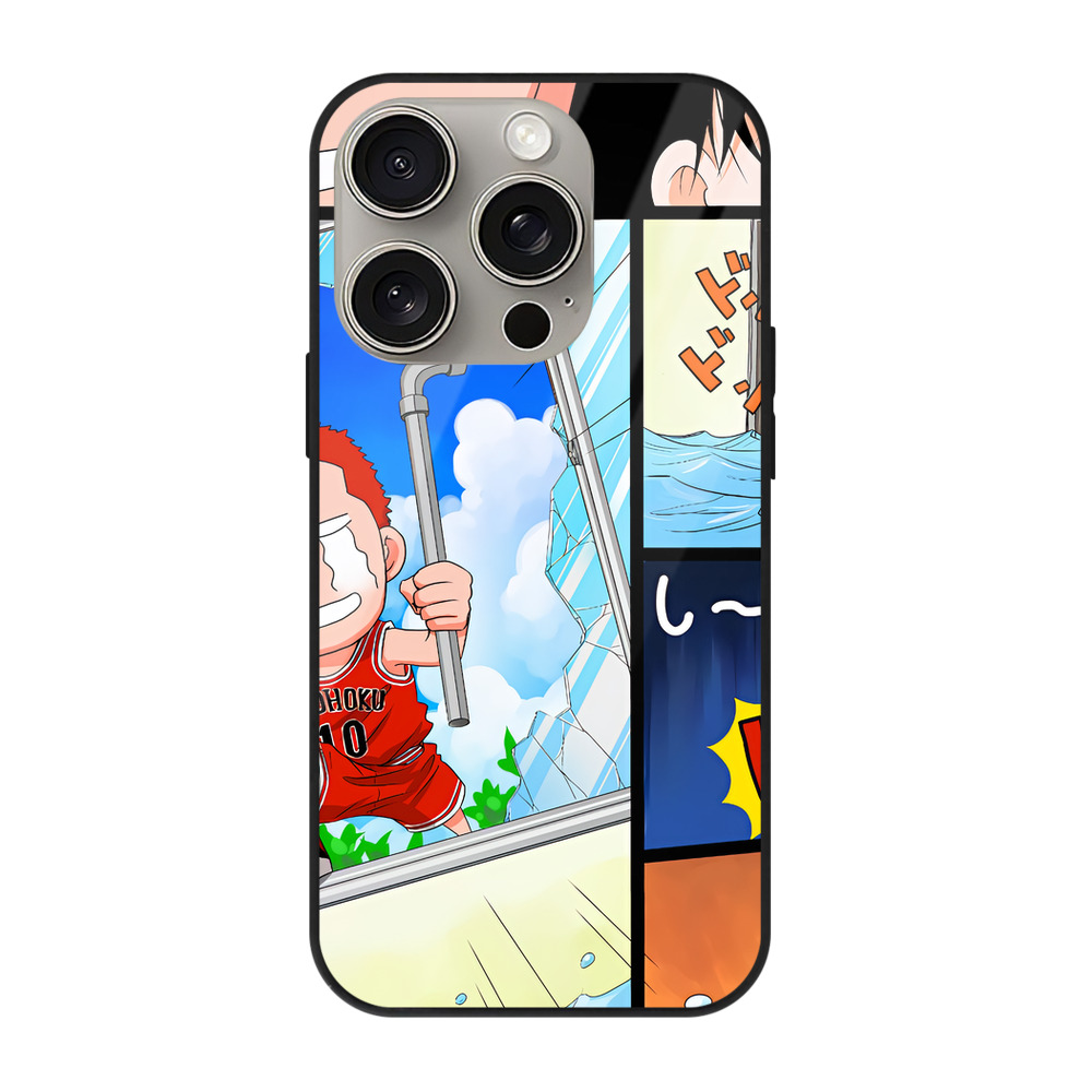 SLAM DUNK／スラムダンク 【iPhone15Pro対応】スマホケース 耐衝撃＆黄変防止 背面ガラス