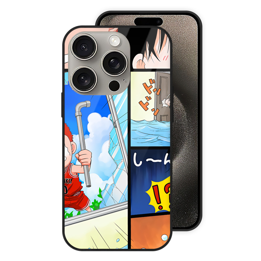 SLAM DUNK／スラムダンク 【iPhone15Pro対応】スマホケース 耐衝撃＆黄変防止 背面ガラス