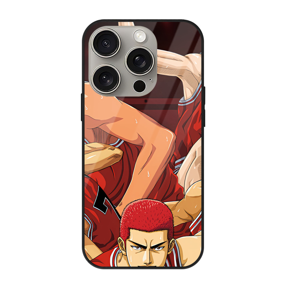 SLAM DUNK／スラムダンク 【iPhone15Pro対応】スマホケース 耐衝撃＆黄変防止 背面ガラス