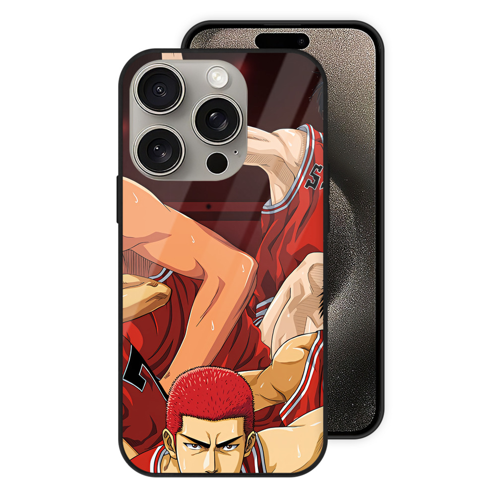 SLAM DUNK／スラムダンク 【iPhone15Pro対応】スマホケース 耐衝撃＆黄変防止 背面ガラス
