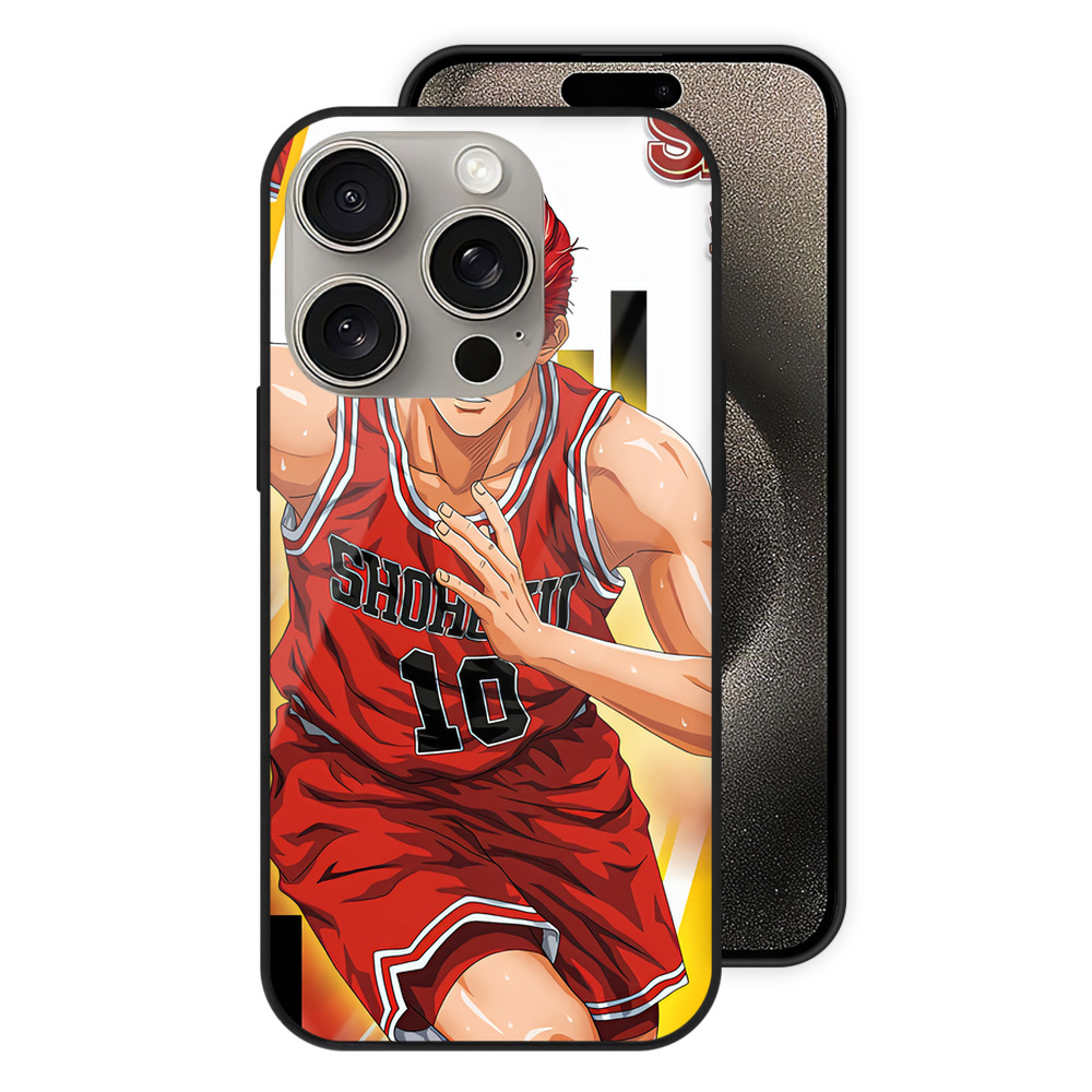 SLAM DUNK／スラムダンク 【iPhone15Pro対応】スマホケース 耐衝撃＆黄変防止 背面ガラス