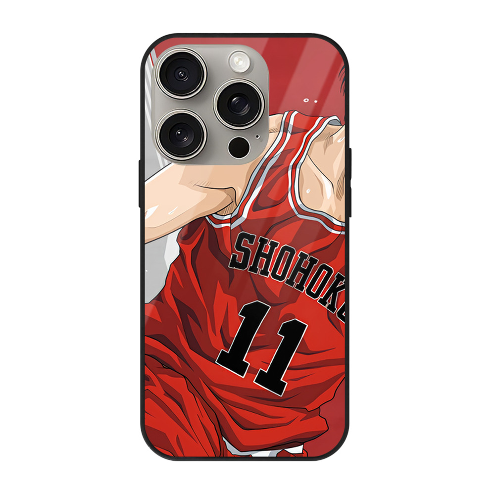 SLAM DUNK／スラムダンク 【iPhone15Pro対応】スマホケース 耐衝撃＆黄変防止 背面ガラス