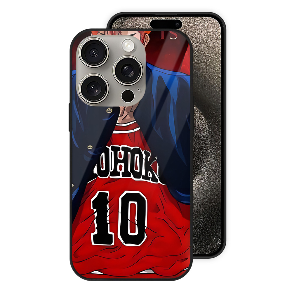 SLAM DUNK／スラムダンク 【iPhone15Pro対応】スマホケース 耐衝撃＆黄変防止 背面ガラス