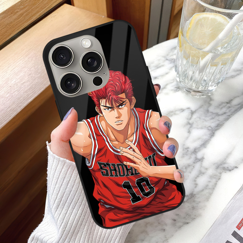 SLAM DUNK／スラムダンク 【iPhone15Pro対応】スマホケース 耐衝撃＆黄変防止 背面ガラス
