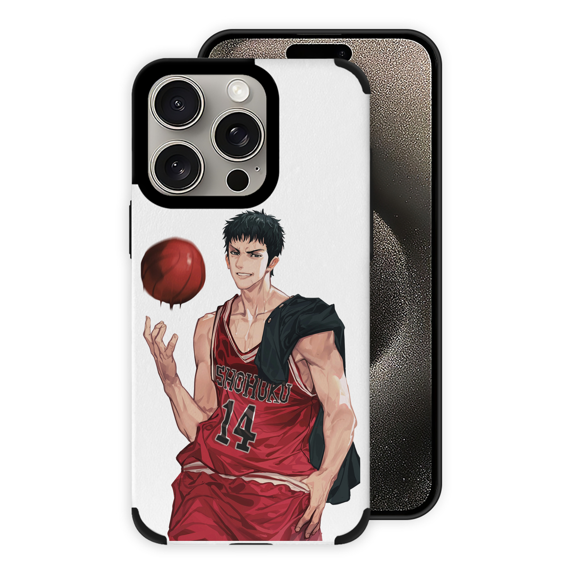 （画像用） SLAM DUNK／スラムダンク 【iPhone15ProMax対応】 PUレザー スマホケース 耐衝撃＆黄変防止