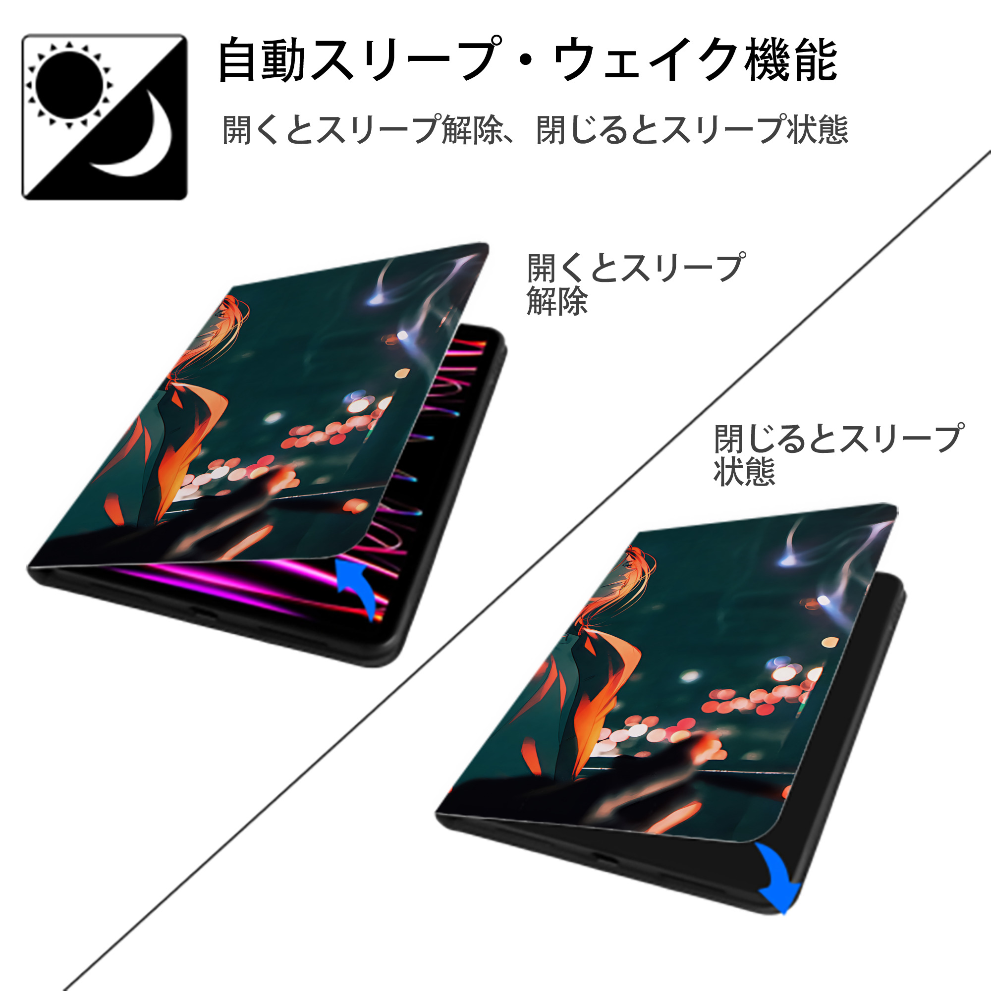 SLAM DUNK／スラムダンク IPad ケース ブック型 PUレザー TPU 耐衝撃 軽量 薄型 ペン収納なし 全面保護 IPad 各モデル対応