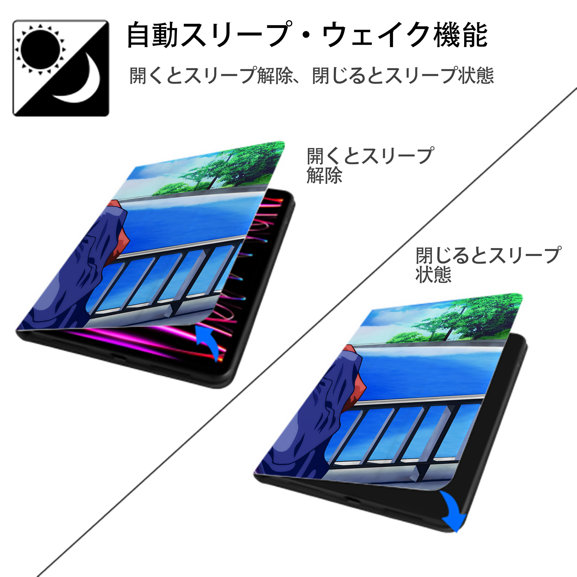 SLAM DUNK／スラムダンク IPad ケース ブック型 PUレザー TPU 耐衝撃 軽量 薄型 ペン収納なし 全面保護 IPad 各モデル対応
