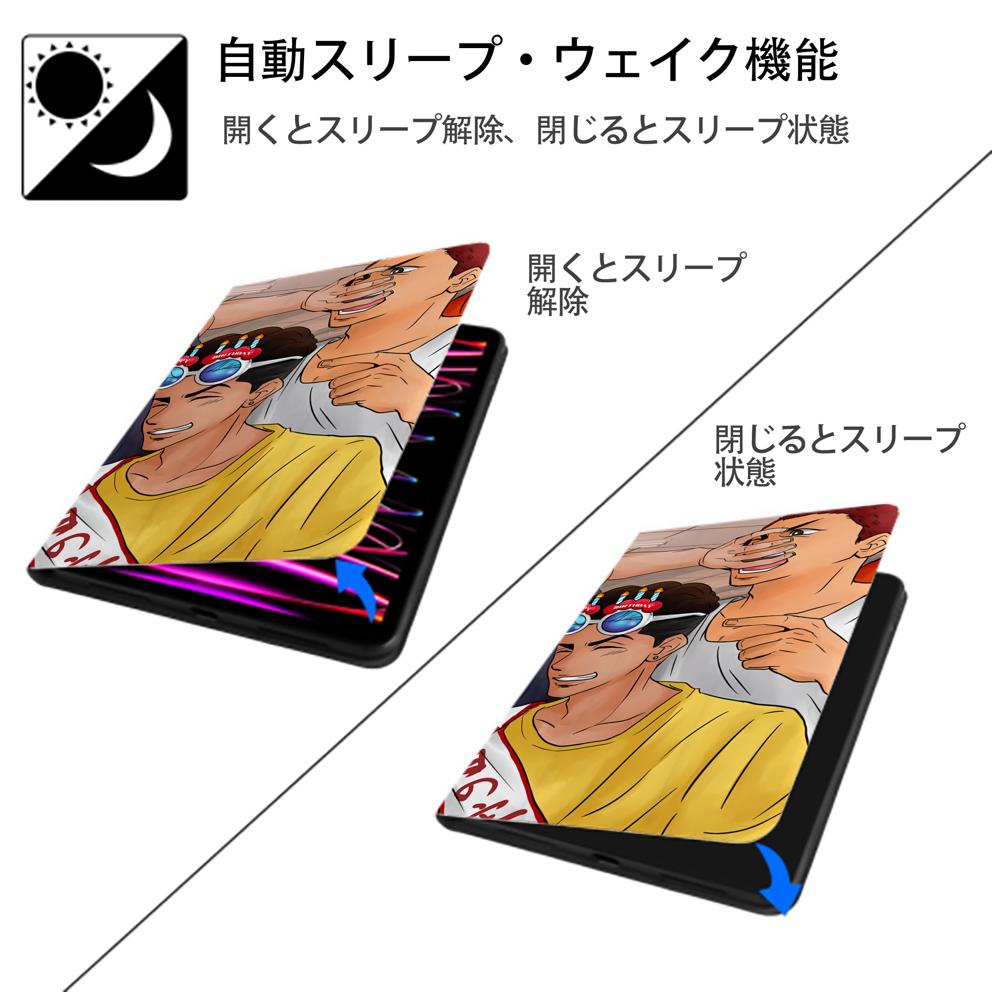SLAM DUNK／スラムダンク IPad ケース ブック型 PUレザー TPU 耐衝撃 軽量 薄型 ペン収納なし 全面保護 IPad 各モデル対応