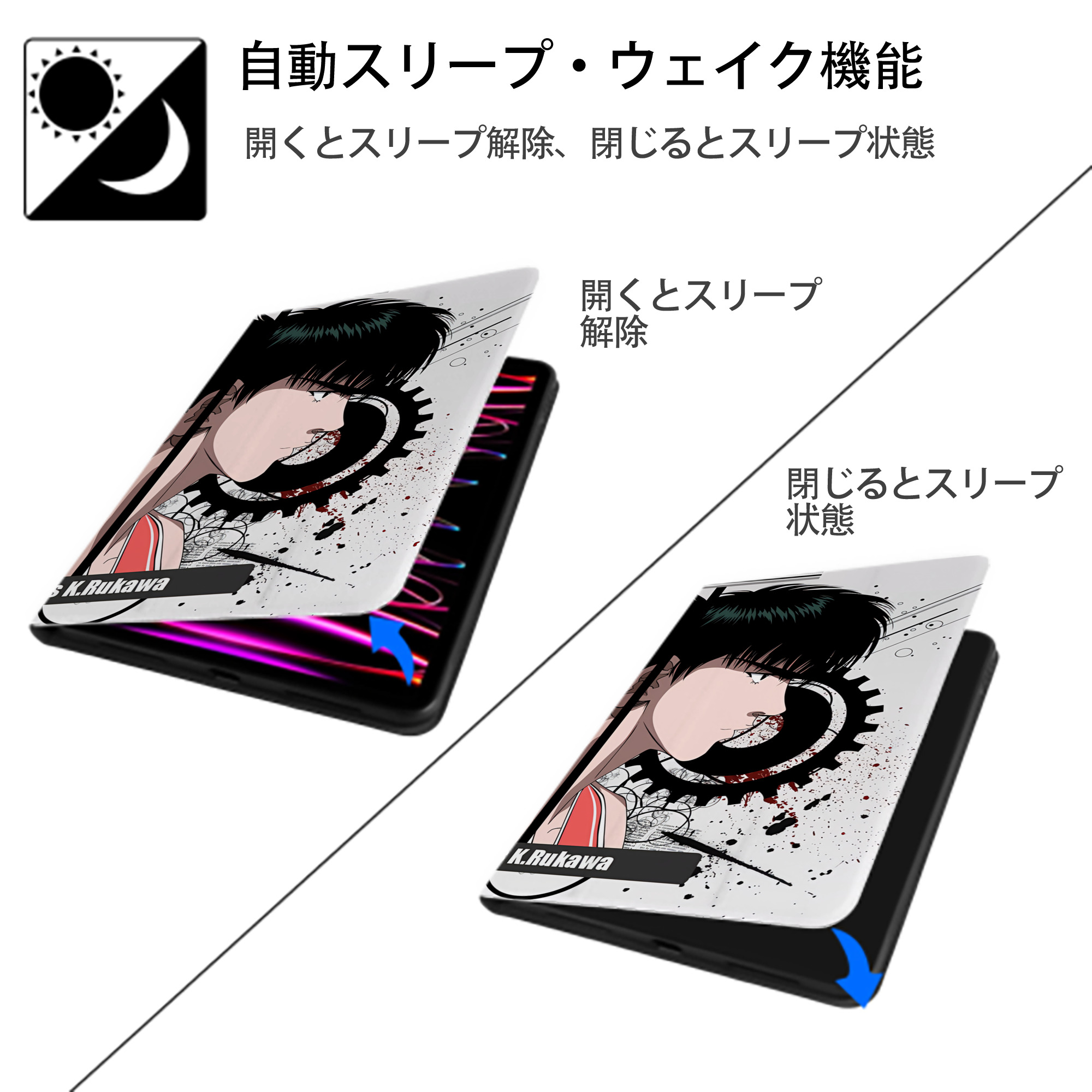 SLAM DUNK／スラムダンク IPad ケース ブック型 PUレザー TPU 耐衝撃 軽量 薄型 ペン収納なし 全面保護 IPad 各モデル対応